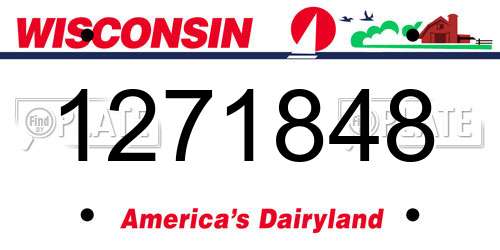 1271848 Wisconsin License Plate