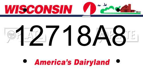 12718A8 Wisconsin License Plate