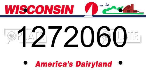1272060 Wisconsin License Plate