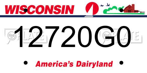 12720G0 Wisconsin License Plate