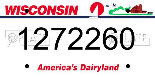 1272260 Wisconsin License Plate