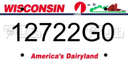 12722G0 Wisconsin License Plate