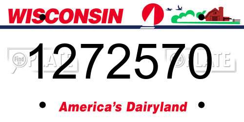 1272570 Wisconsin License Plate