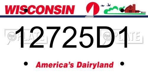 12725D1 Wisconsin License Plate