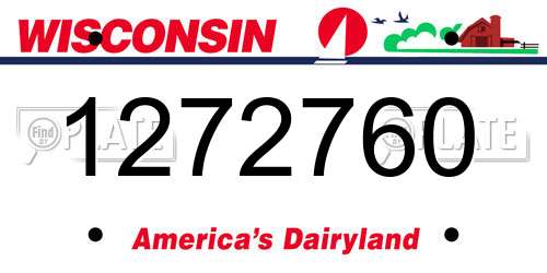1272760 Wisconsin License Plate