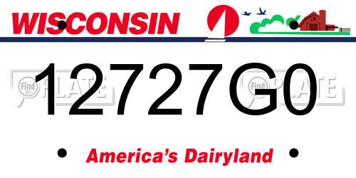12727G0 Wisconsin License Plate