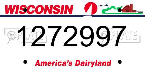 1272997 Wisconsin License Plate