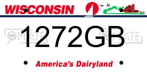 1272GB Wisconsin License Plate
