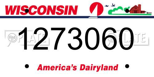 1273060 Wisconsin License Plate