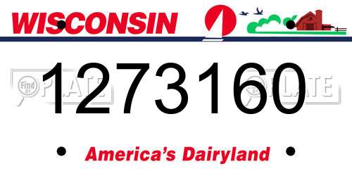 1273160 Wisconsin License Plate
