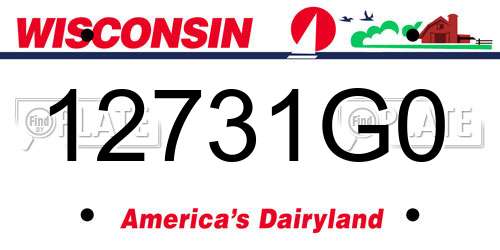 12731G0 Wisconsin License Plate