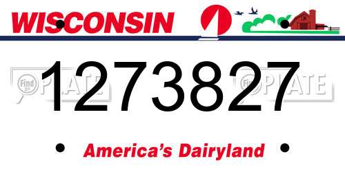 1273827 Wisconsin License Plate