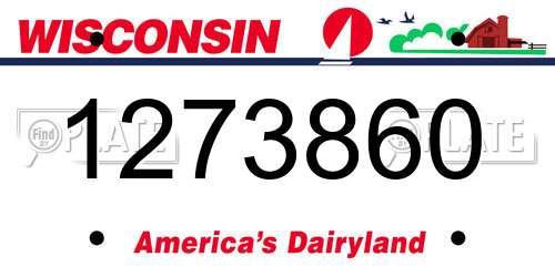 1273860 Wisconsin License Plate