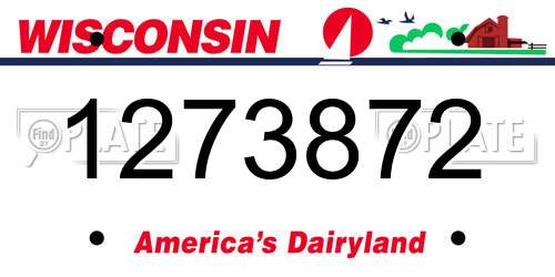 1273872 Wisconsin License Plate