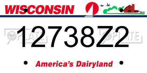 12738Z2 Wisconsin License Plate