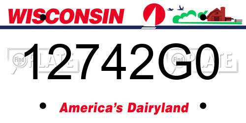 12742G0 Wisconsin License Plate