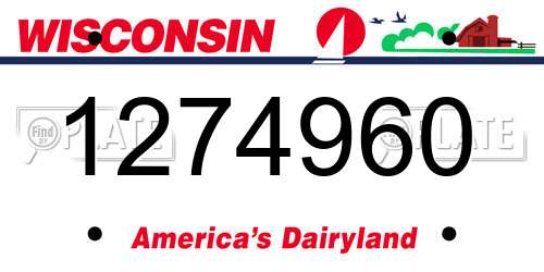 1274960 Wisconsin License Plate