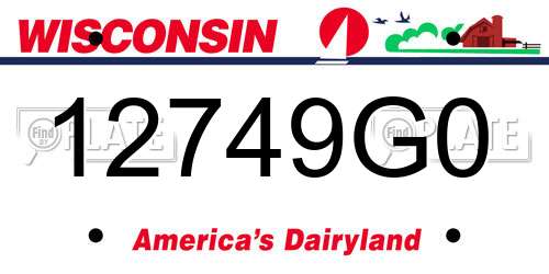 12749G0 Wisconsin License Plate