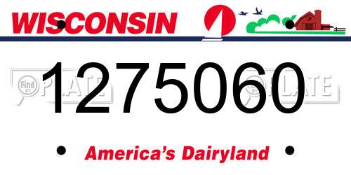 1275060 Wisconsin License Plate
