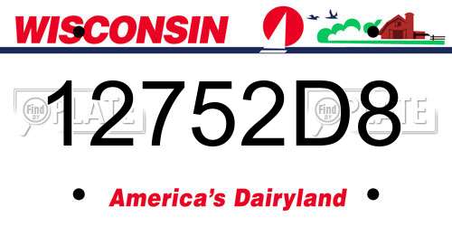 12752D8 Wisconsin License Plate