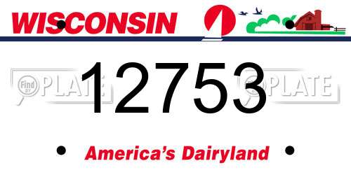 12753 Wisconsin License Plate