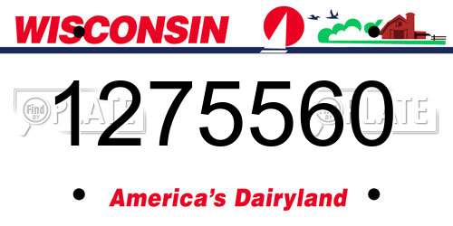 1275560 Wisconsin License Plate