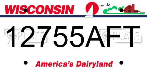 12755AFT Wisconsin License Plate