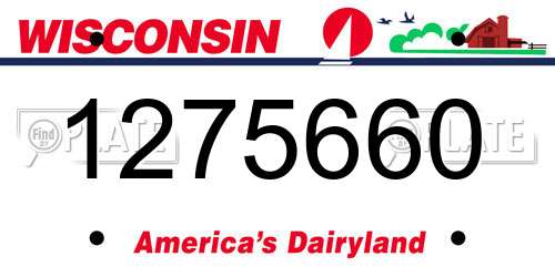 1275660 Wisconsin License Plate
