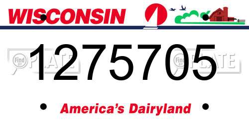 1275705 Wisconsin License Plate