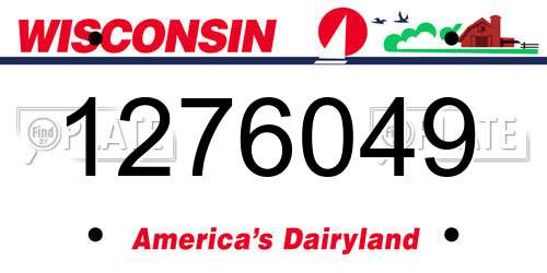 1276049 Wisconsin License Plate