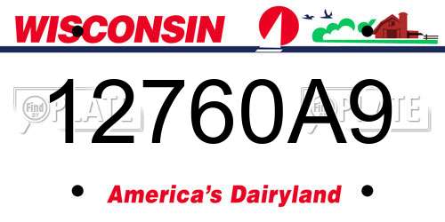 12760A9 Wisconsin License Plate