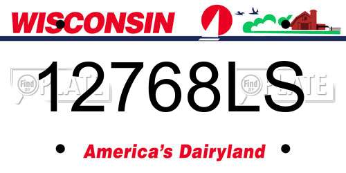 12768LS Wisconsin License Plate