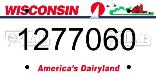 1277060 Wisconsin License Plate