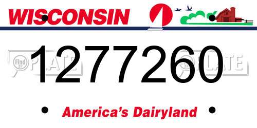 1277260 Wisconsin License Plate