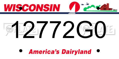 12772G0 Wisconsin License Plate