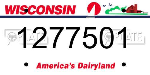 1277501 Wisconsin License Plate
