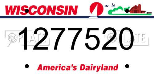 1277520 Wisconsin License Plate