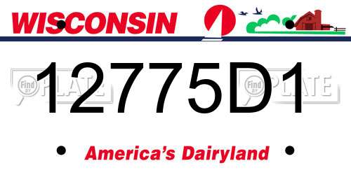 12775D1 Wisconsin License Plate