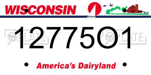 12775O1 Wisconsin License Plate