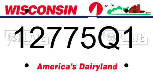 12775Q1 Wisconsin License Plate