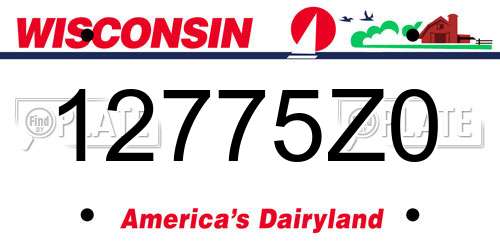 12775Z0 Wisconsin License Plate