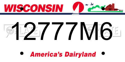 12777M6 Wisconsin License Plate