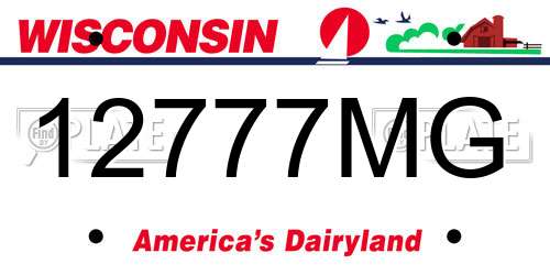 12777MG Wisconsin License Plate
