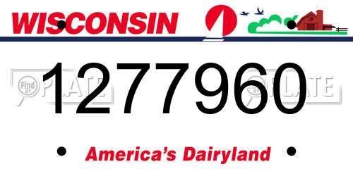 1277960 Wisconsin License Plate