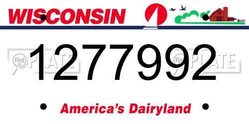 1277992 Wisconsin License Plate