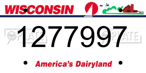 1277997 Wisconsin License Plate