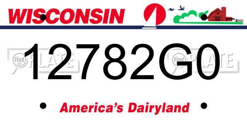 12782G0 Wisconsin License Plate
