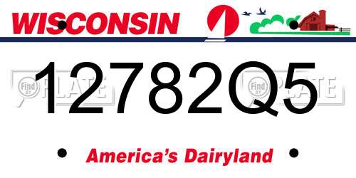 12782Q5 Wisconsin License Plate