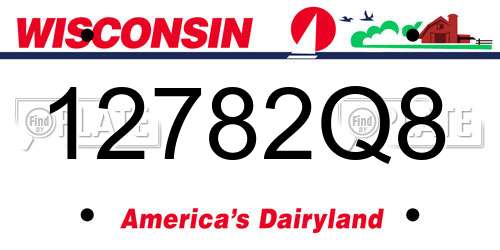 12782Q8 Wisconsin License Plate