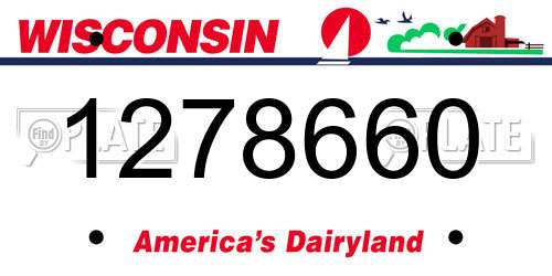 1278660 Wisconsin License Plate
